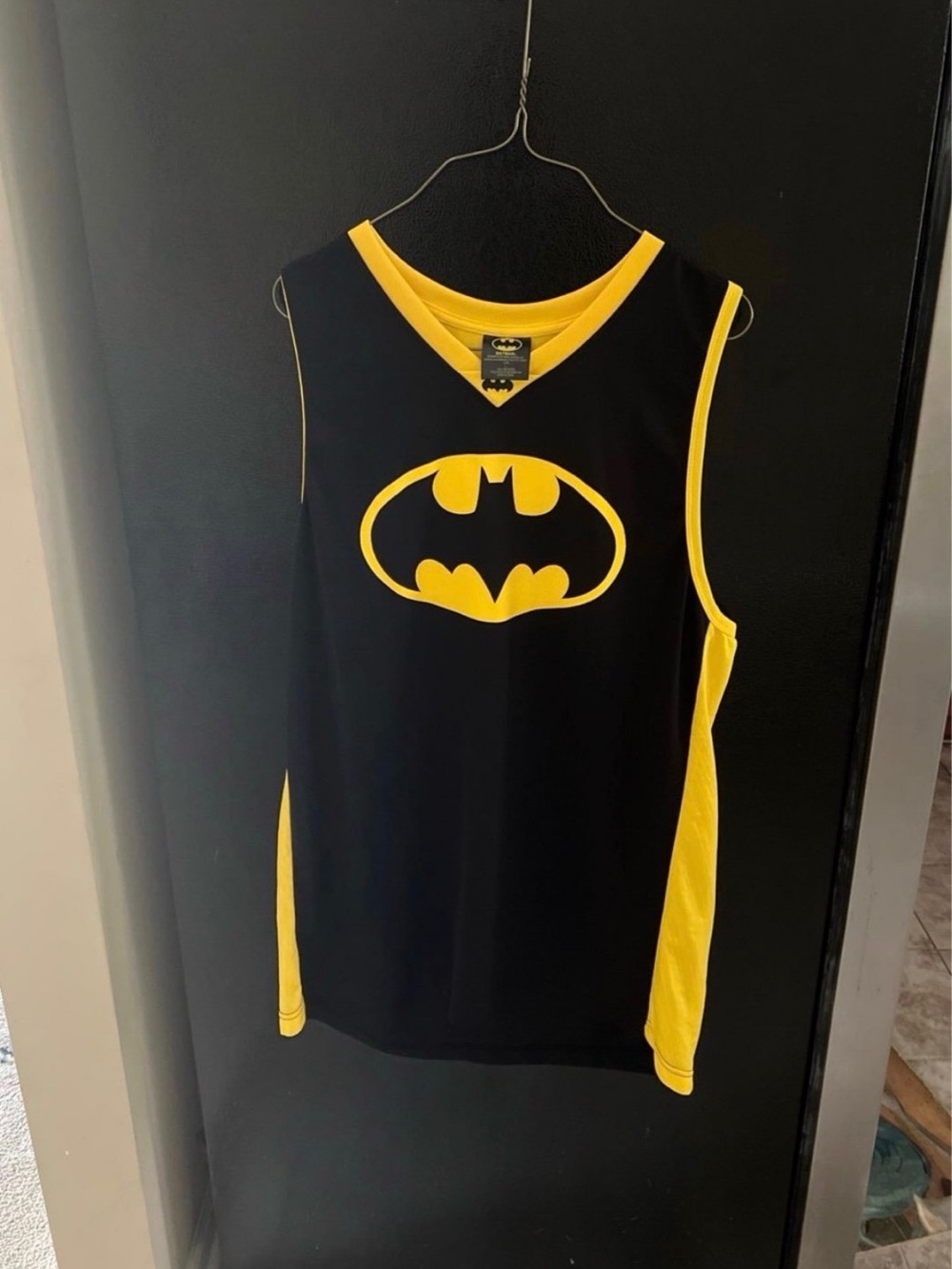Batman Logo Tee - Navy & Yellow Trim